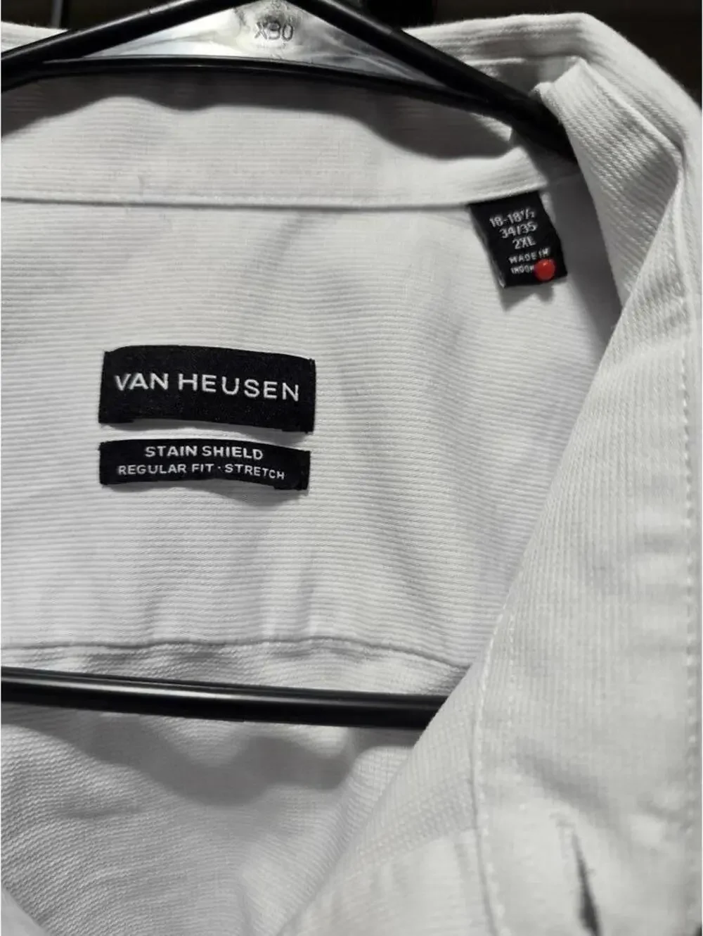 5 Pack Van Heusen Stain Shield Big Fit Stretch White Dress Shirt